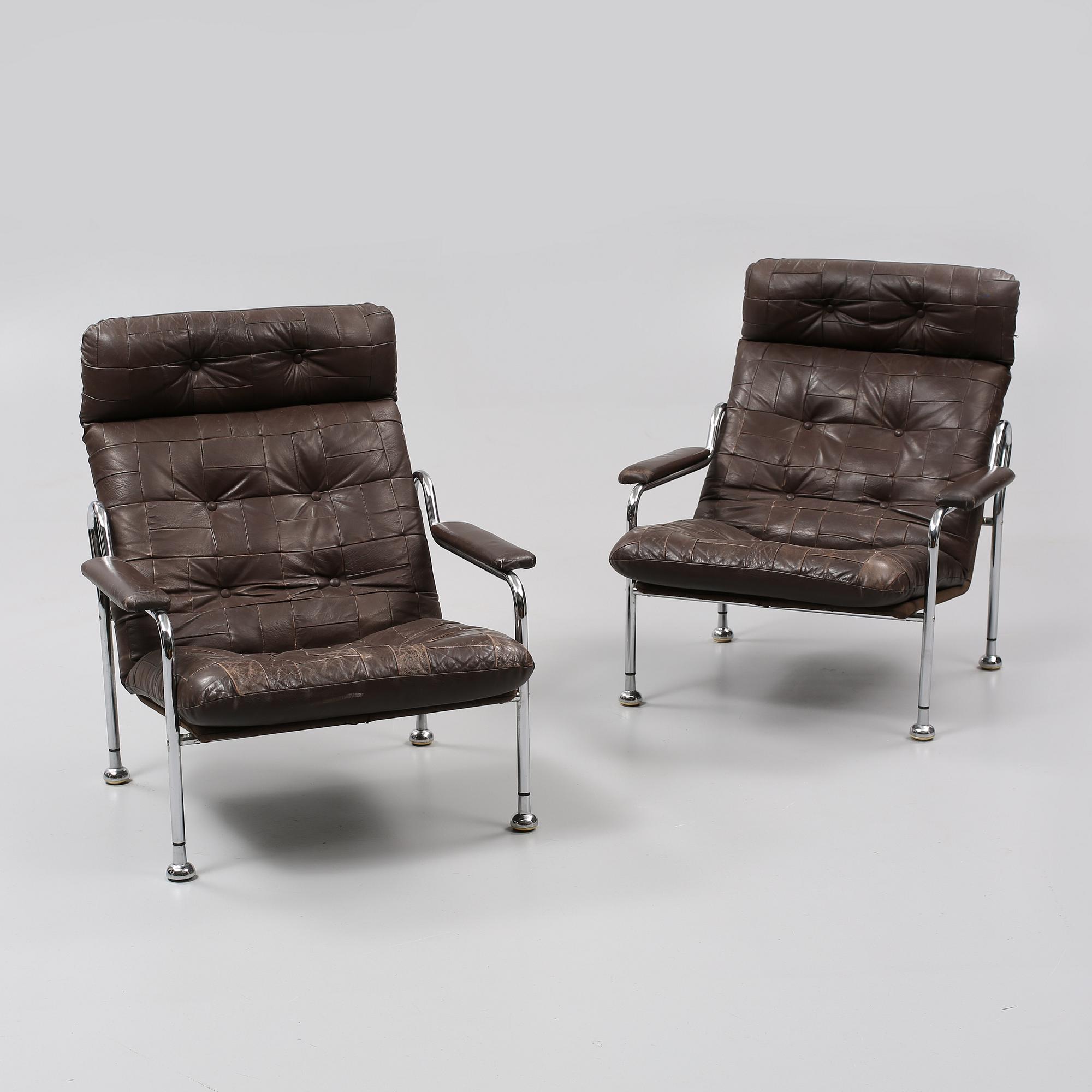 FÅTÖLJER, ett par, 1960-tal.