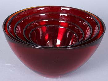 SKÅLAR, 5 st, glas, Fuga, Orrefors.