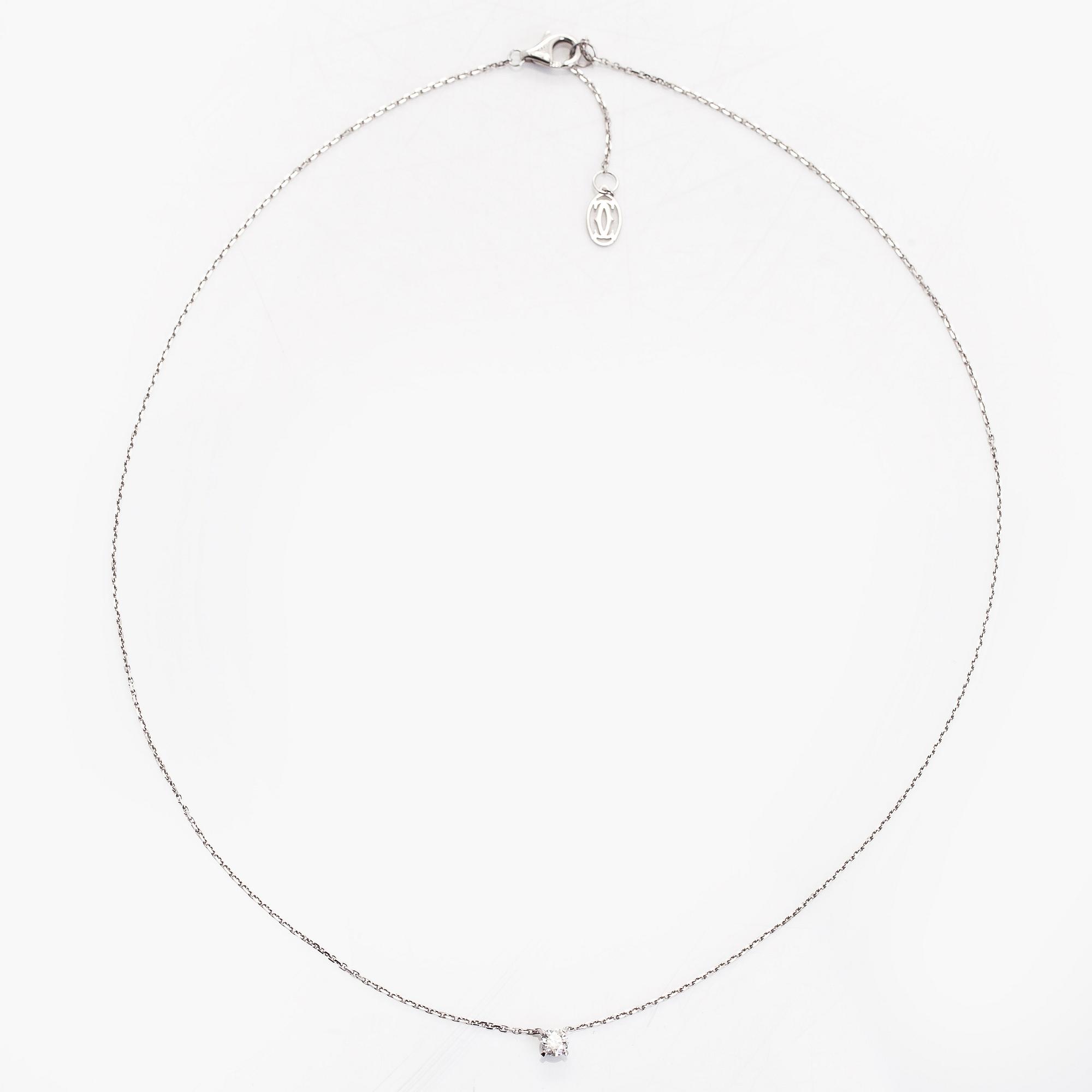 Cartier, halsband, "1895", 18K vitguld med briljantslipad diamant.