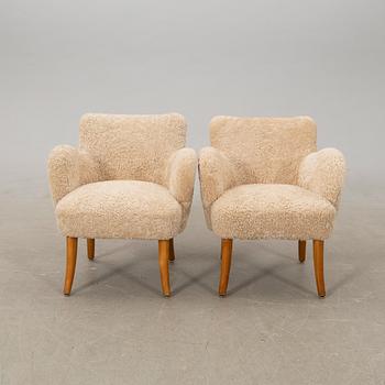 Armchairs, a pair by Asko, Finland, 1940s/50s.