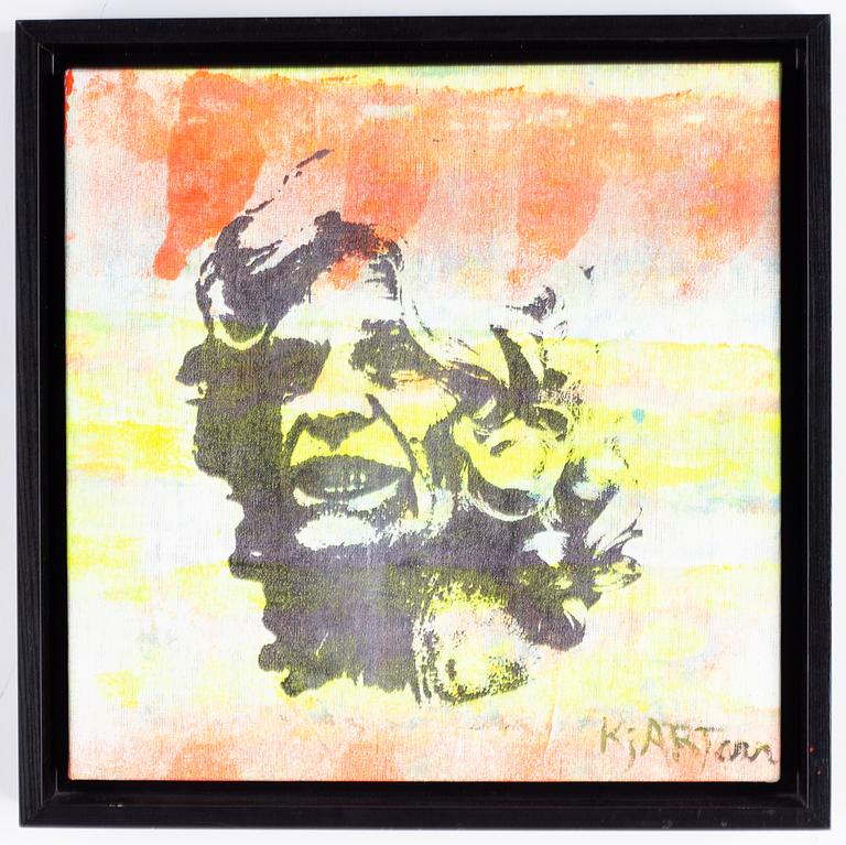 Kjartan Slettemark, screentryck med akryl, signerad.