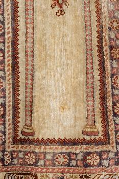 A Kayseri Saff rug, c. 228 x 87 cm.