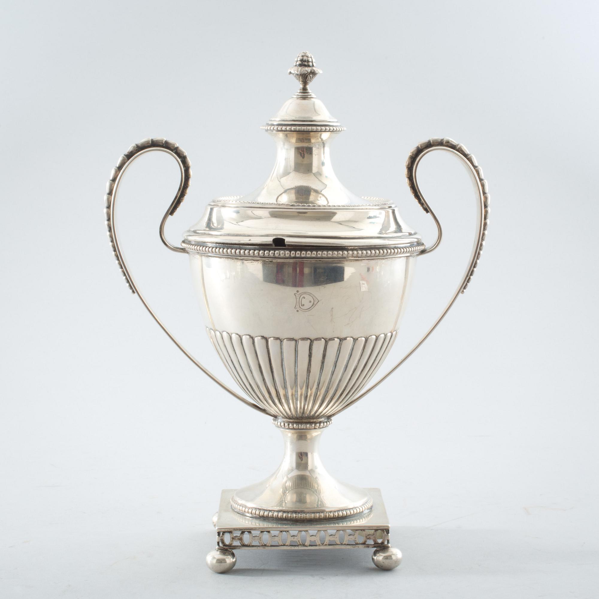 SOCKERSKÅL, silver, empirestil, GAB, Stockholm, 1912.