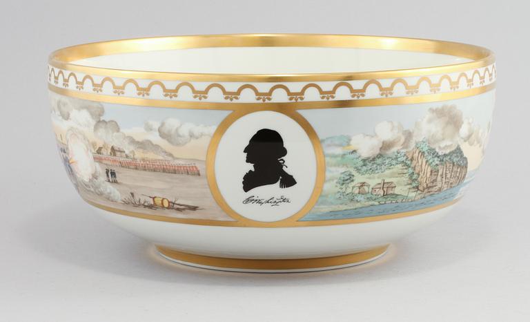SKÅL, porslin, Amerikanska frihetsskriget, Royal Copenhagen, numrerad 1891/2500.