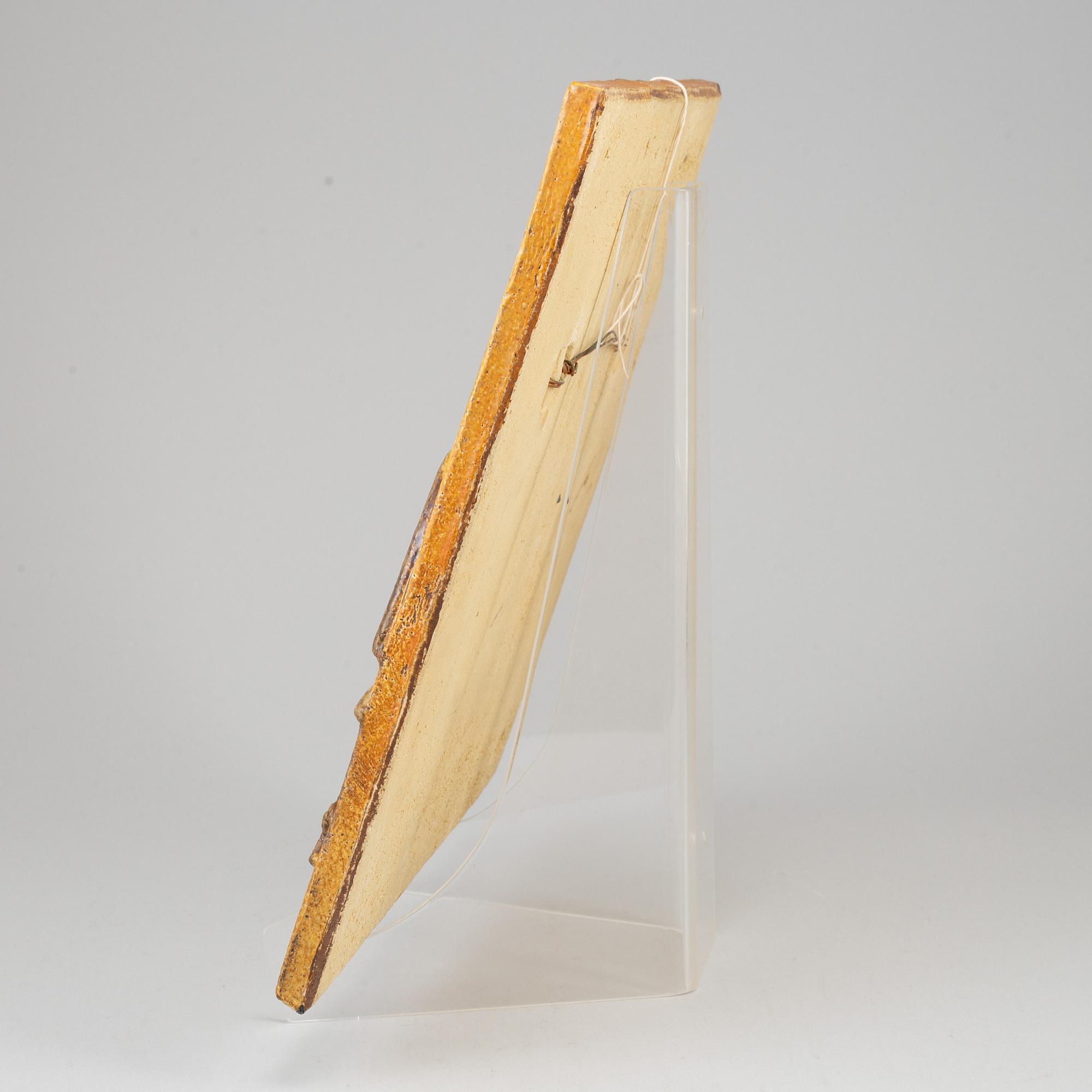 STIG LINDBERG, relief, stoneware, Gustavsberg. Signed.