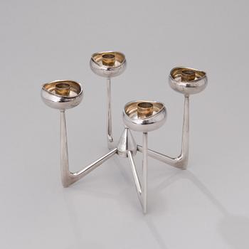 A candle holder of 813 silver, Auran kultaseppä Turku 1965.