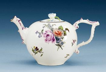 1228. A Meissen teapot with cover, 18th Century.