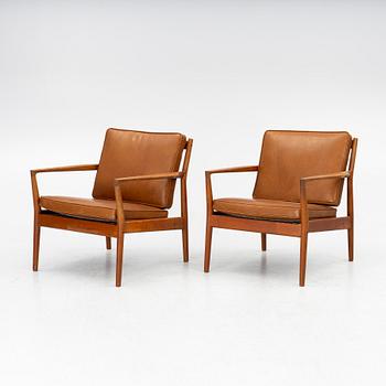 Steffen Syrach-Larsen, a pair of armchairs, Børge Jensen, 1960s.