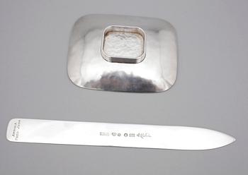 SKÅLFAT samt BREVKNIV, silver, bla Karl Edwin Jennling, 1960-tal. Tot vikt ca 293 g.