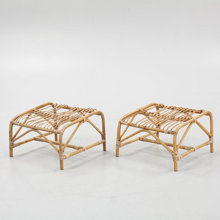 A Rattan Garden Set, 5 pieces, circa 1940s.