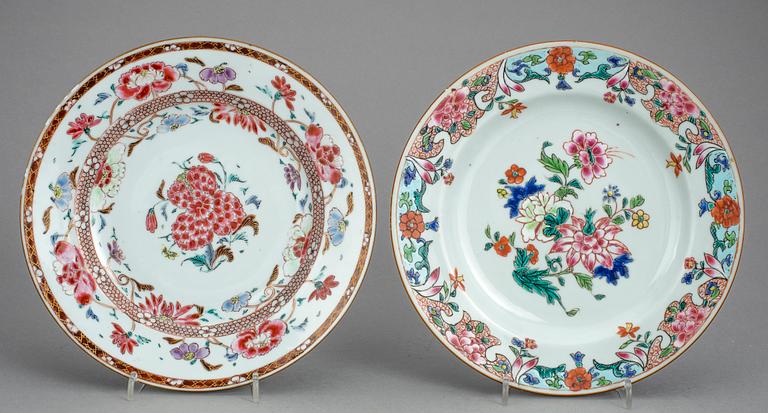 TALLRIKAR, 10 st, porslin, Qianlong, Kina 1700-tal.