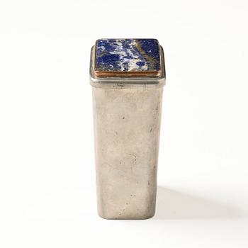 Firma Svenskt Tenn, a lapis lazuli lidded pewter jar, Stockholm, 1930.