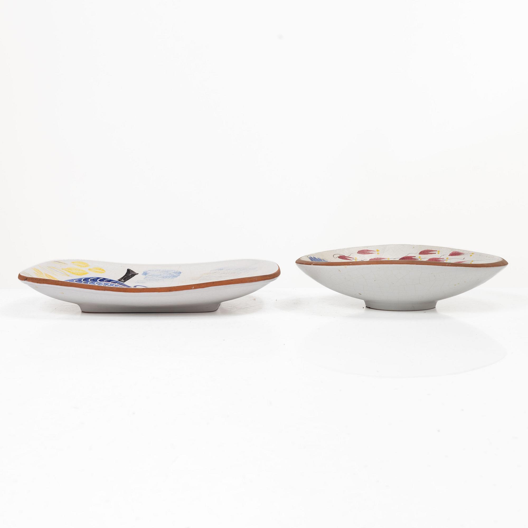 Gustavsberg, a vase, bowl and dish, Gustavsberg Studio.