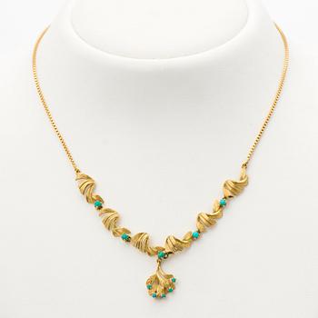 HALSSMYCKE, turkoser, 14K guld.
