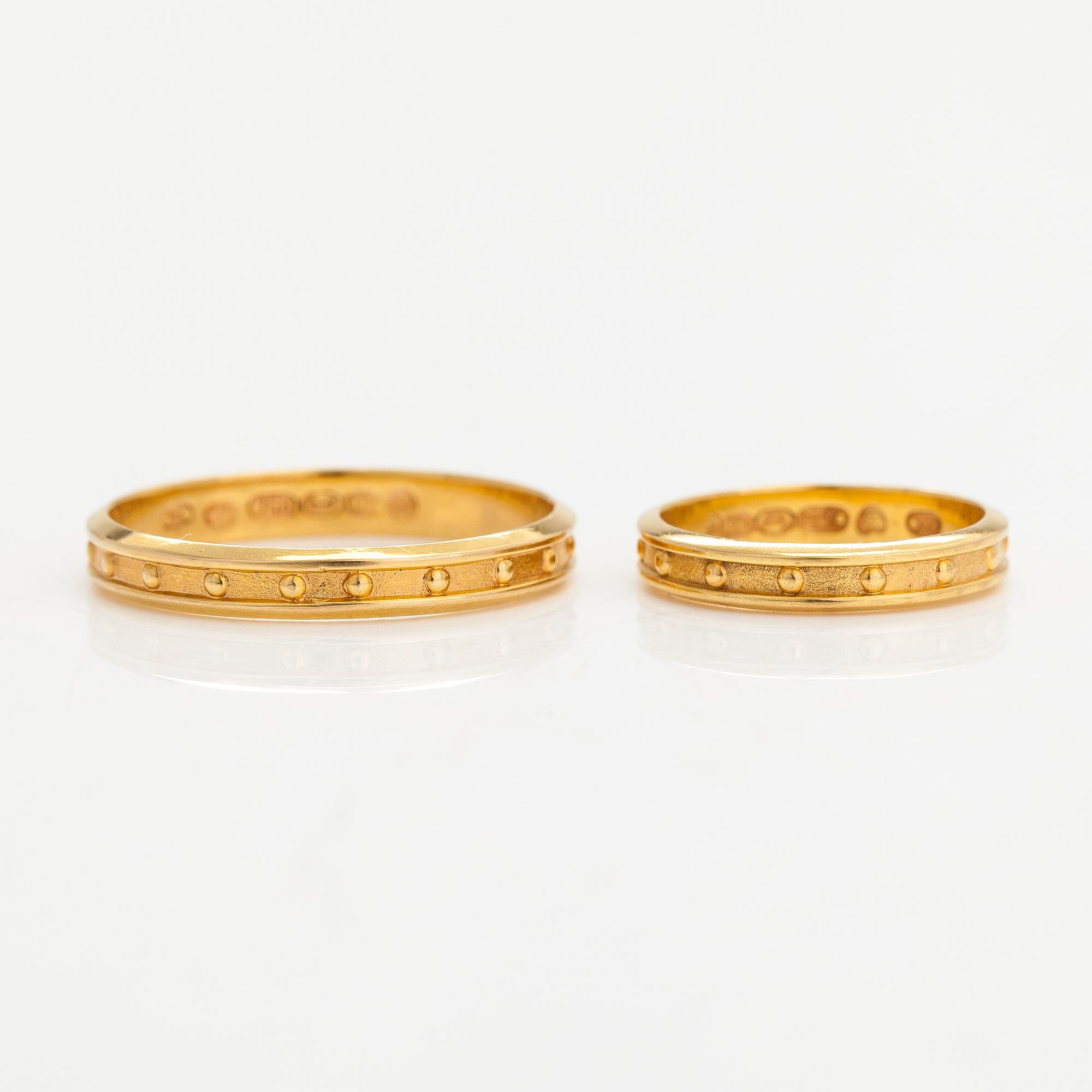 Two Kalevala Koru rings. Kalevala Koru, Helsinki 1967.