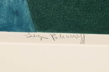 Serge Poliakoff, "Composition green, blue, red and yellow" 1968.