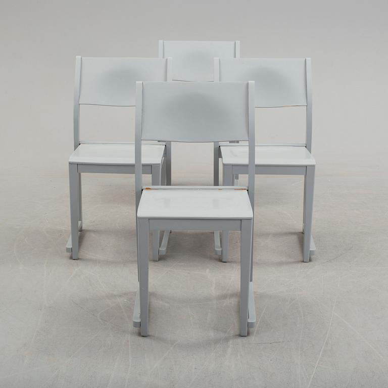 SVEN MARKELIUS, four painted 'Orkesterstolen' chairs.