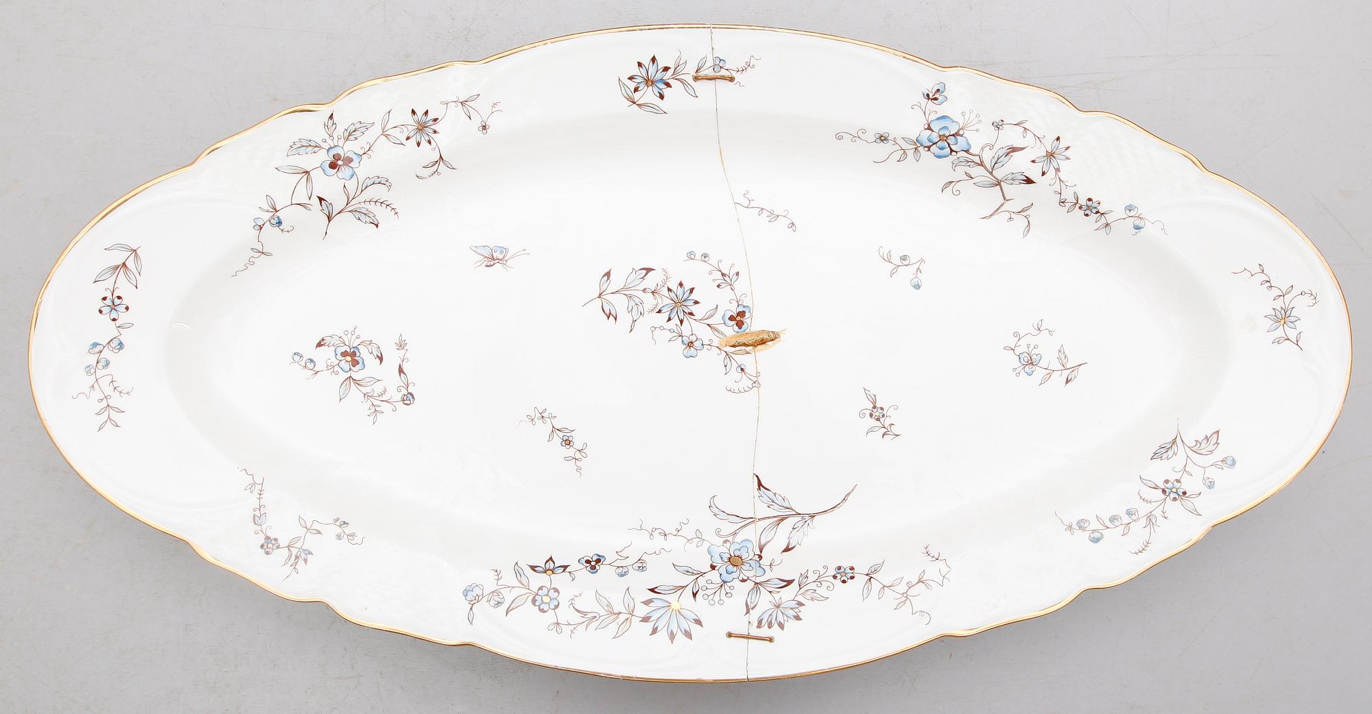 MATSERVIS, 61 delar, Stralsund, Rörstrand, sekelskiftet 1900.