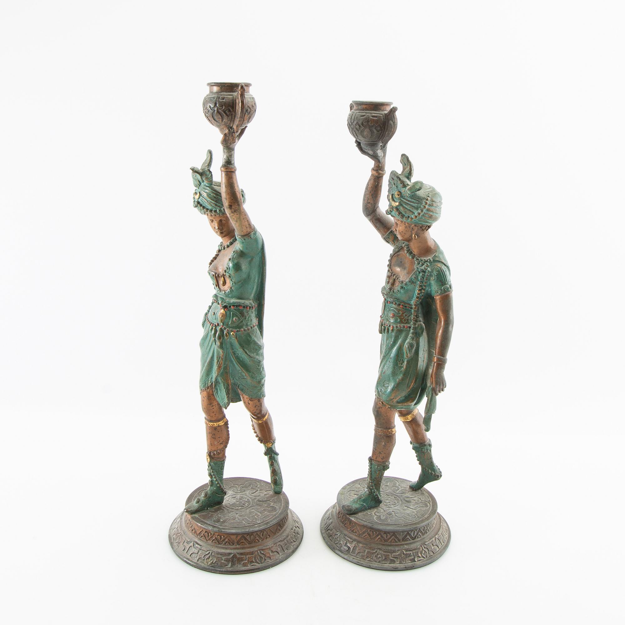 Ljusstakar ett par omkring 1900.