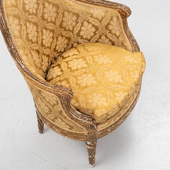 Bergère, Louis XVI style, marked Charles Bernel, Paris, late 19th century.