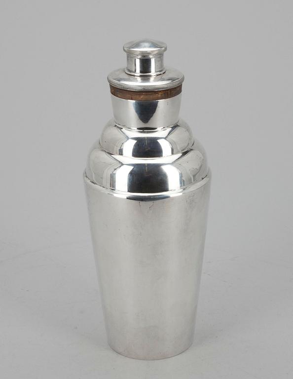 COCKTAILSHAKER, silver, Kultakeskus, Tavastehus 1950, 427 g.