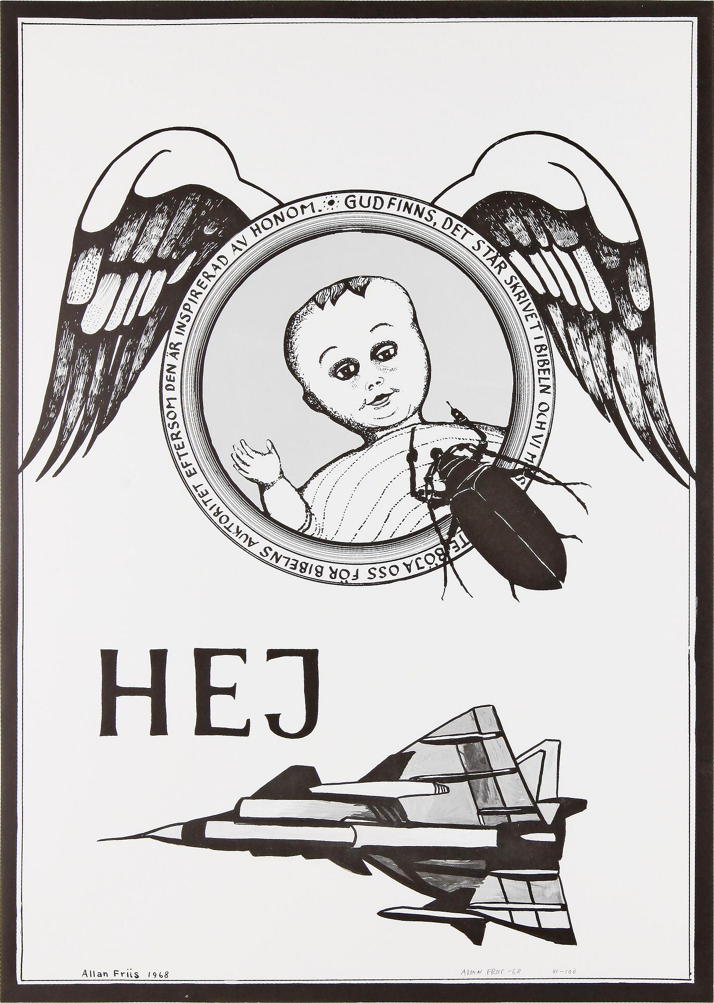 ALLAN FRIIS, affischer, 4 st, sign o numr, dat 1968-1974.