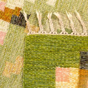 Ingegerd Silow, a singed flat weave carpet 233 x167 cm.