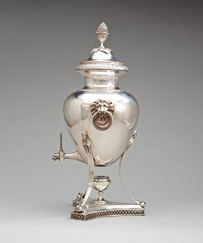 A Swedish 18th century silver tea-urn, Pehr Zethelius, Stockholm 1798.