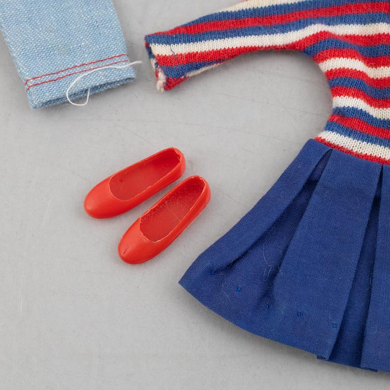 Clothing sets, Skipper, 4 pcs, including "1918 Skip Ahoy" & "1964-1965 Skipper Ballet class", Mattel, 1960s.