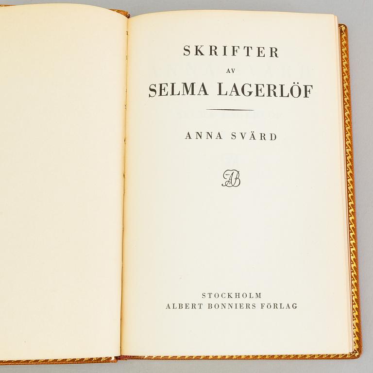 BÖCKER, 12 stycken, "Skrifter av Selma Lagerlöf", Albert Bonniers förlag 1940/50-tal.