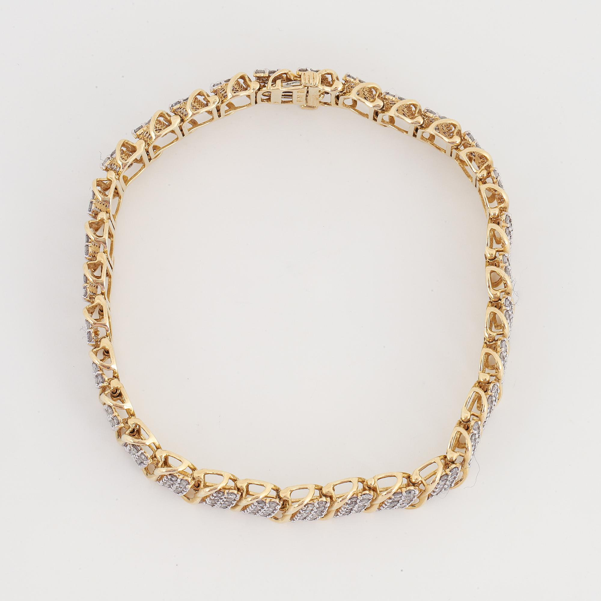 Gold and eight-cut diamond bracelet.