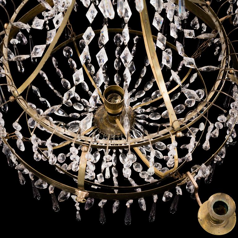 A late gustavian chandelier from around year 1800.