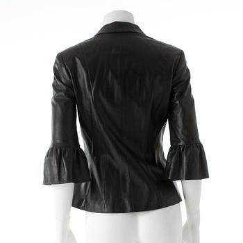 RALPH LAUREN, a black lambskin leather jacket.