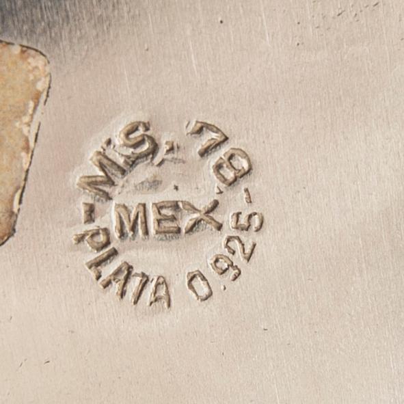 Ask med lock, sterling silver, Mexiko.