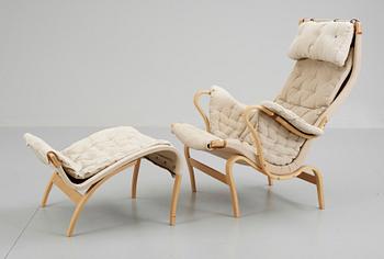 FÅTÖLJ SAMT FOTPALL. Bruno Mathsson DUX.