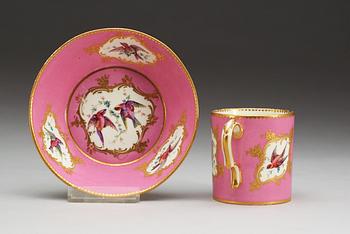 A 'Sèvres' cup and saucer, 18th Century.