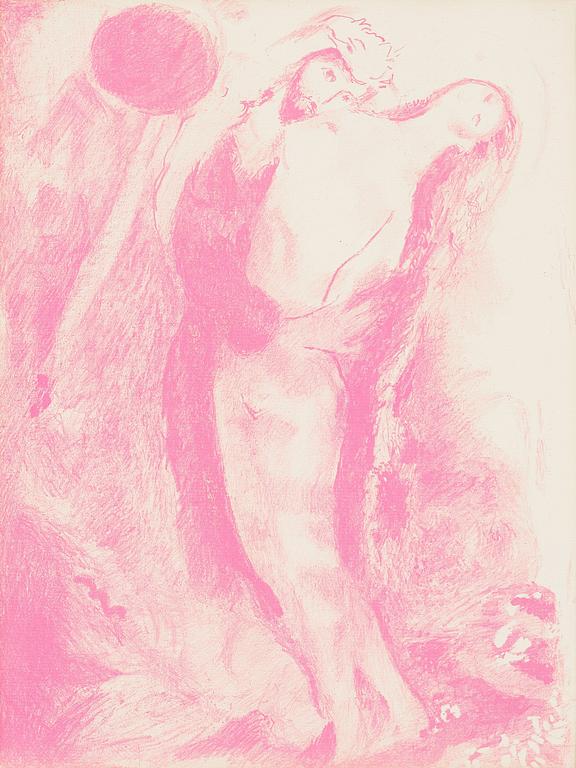 Marc Chagall, Pl 4. "Disrobing her with his own hand,...", from: "Four Tales from the Arabian Nights".