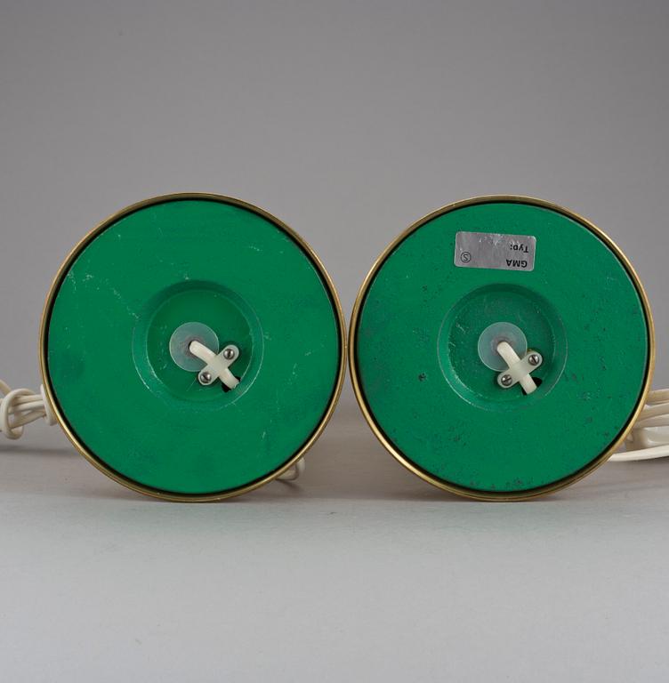 BORDSLAMPOR, mässing, GMA, 1970-tal.