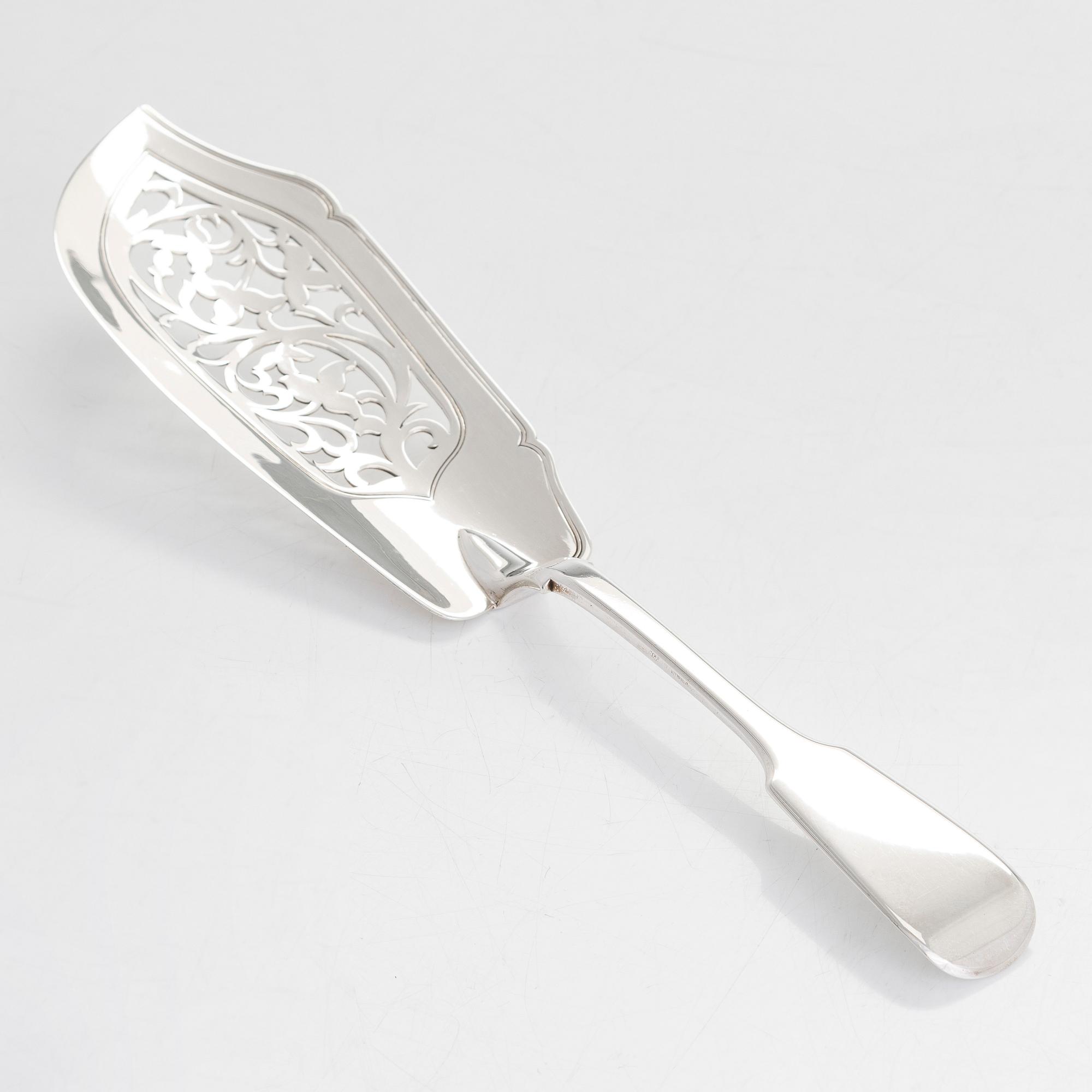 Elizabeth Eaton, fiskspade, sterlingsilver,  London 1854.
