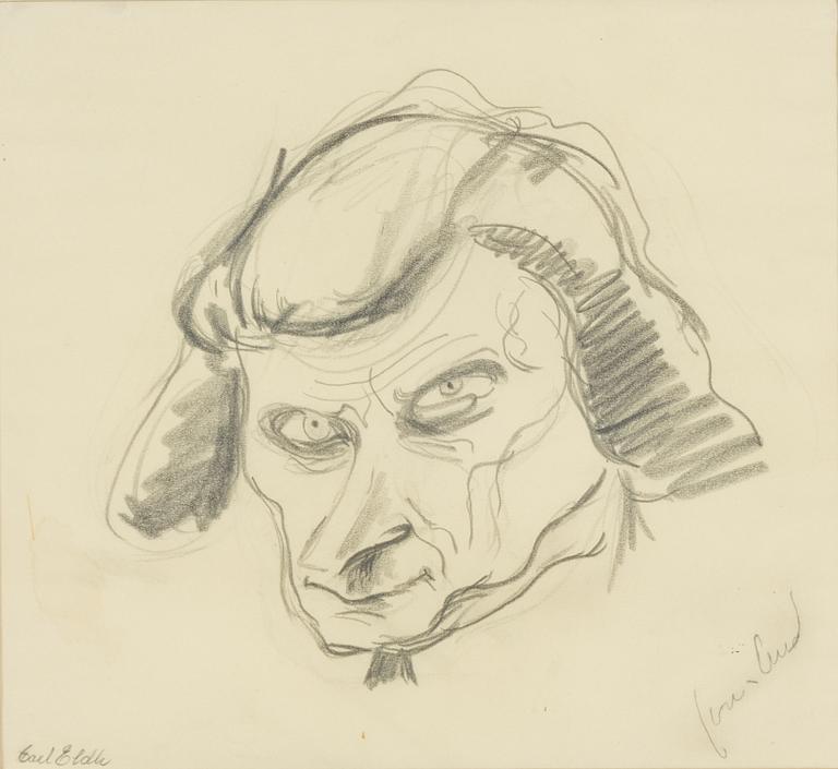 John Jon-And, charcoal drawings, 2, signed Jon-And.
