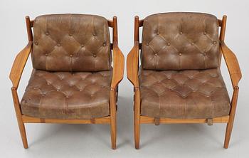 Ingemar Thillmar, armchairs, a pair, "Läckö", OPE furniture, 1960s/70s.