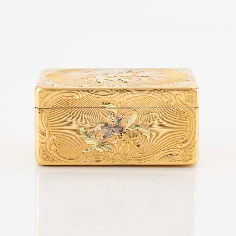 A Swedish 18th century gold snuff-box, marks of Anders Liedberg, designer probably Christian Precht, Stockholm 1763.