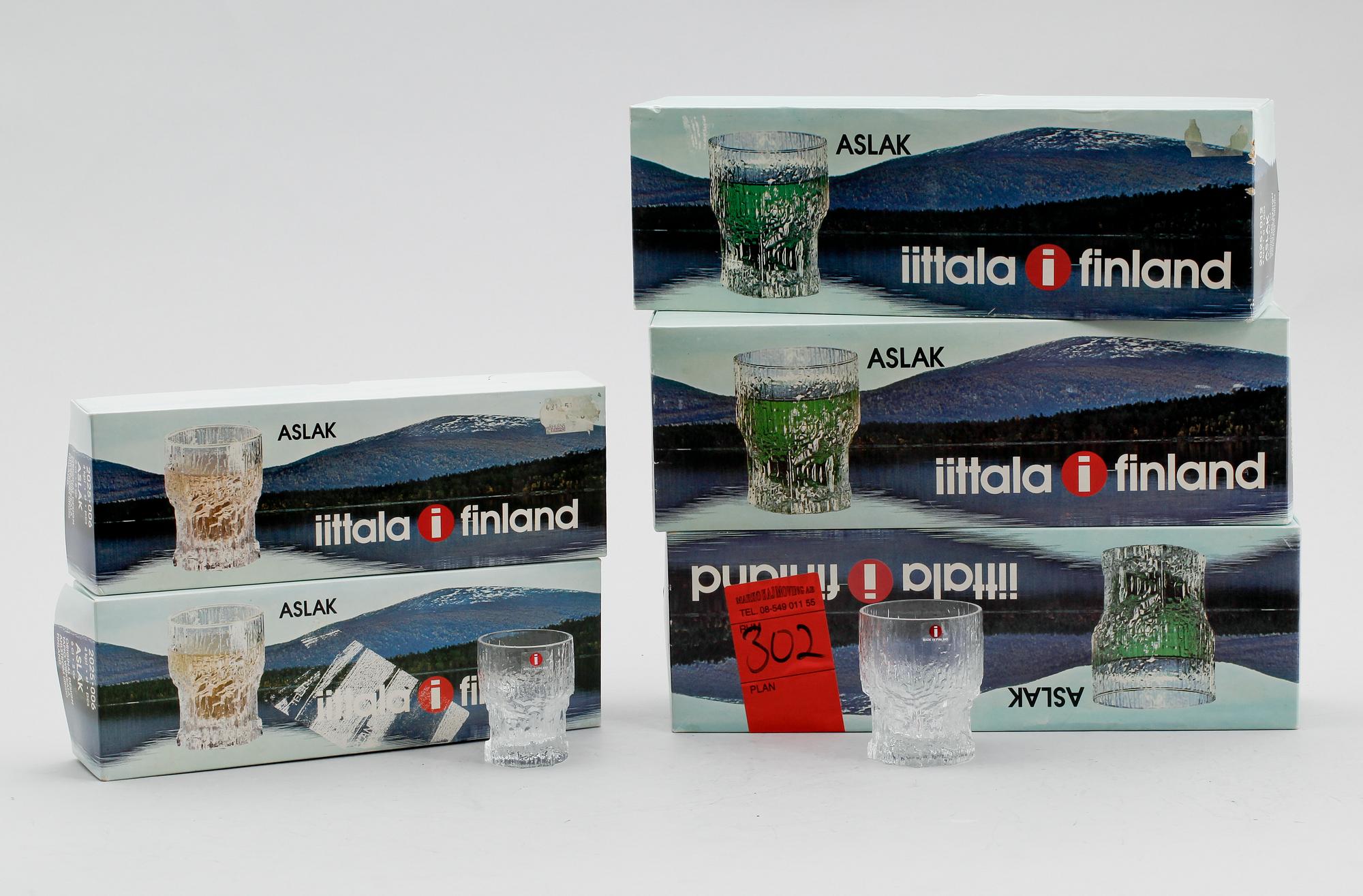 GLAS, 12+8 st, "Aslak", Tapio Wirkkala, Iittala.