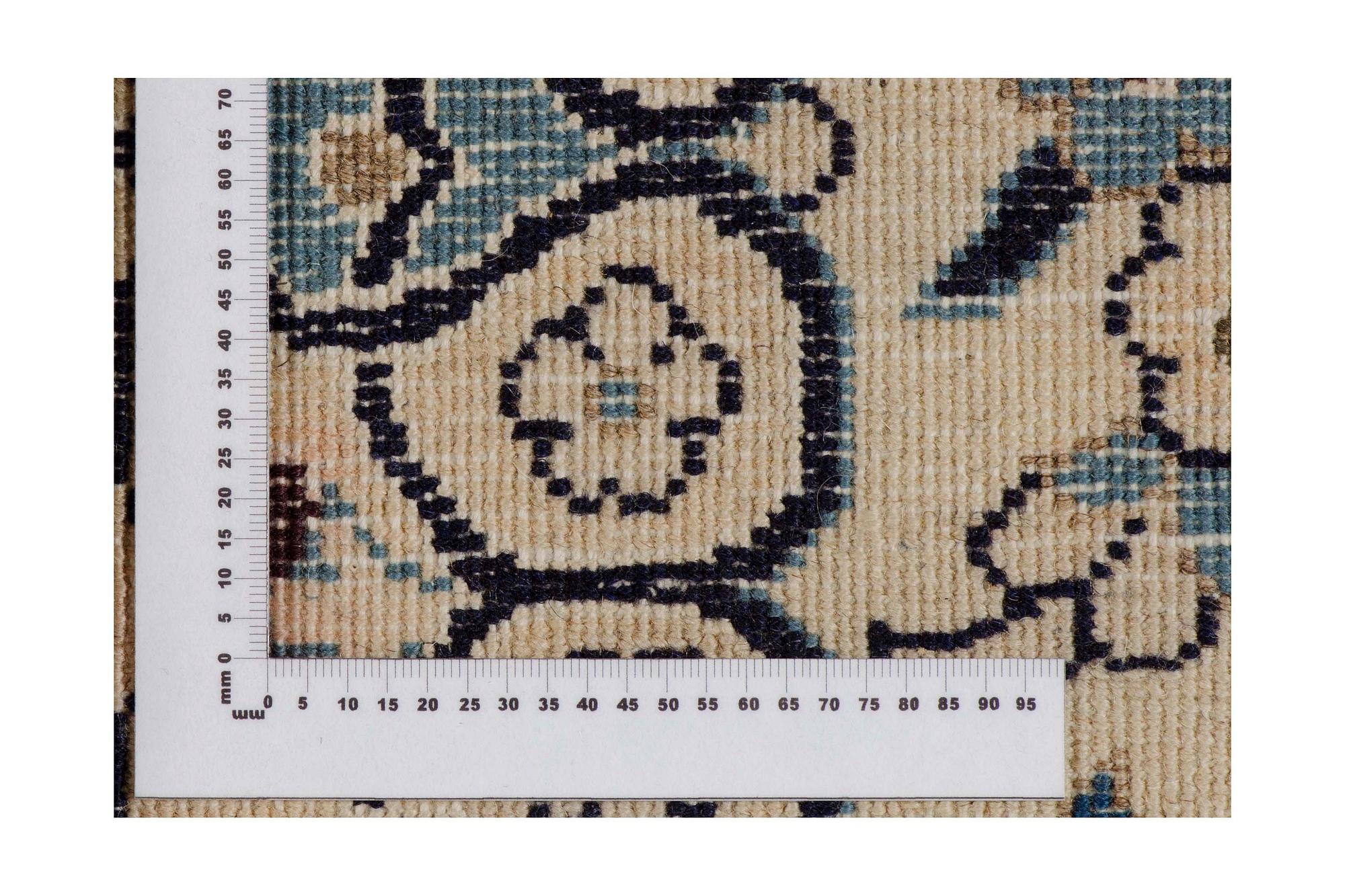 An old part silk Nain carpet ca 187 x 116 cm.
