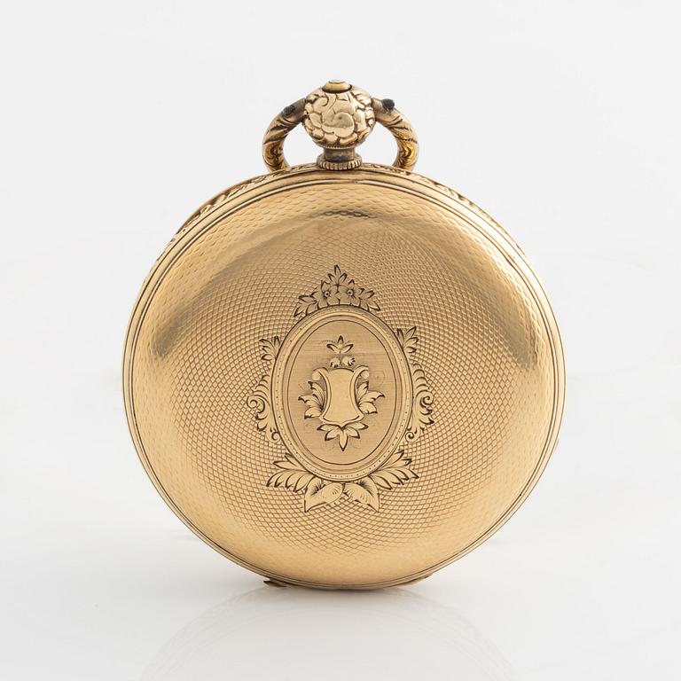 Pocket watch, 14K gold, "J.R. Losada, 241 Regent Street, London", hunter, wristwatch, 45.5 mm.