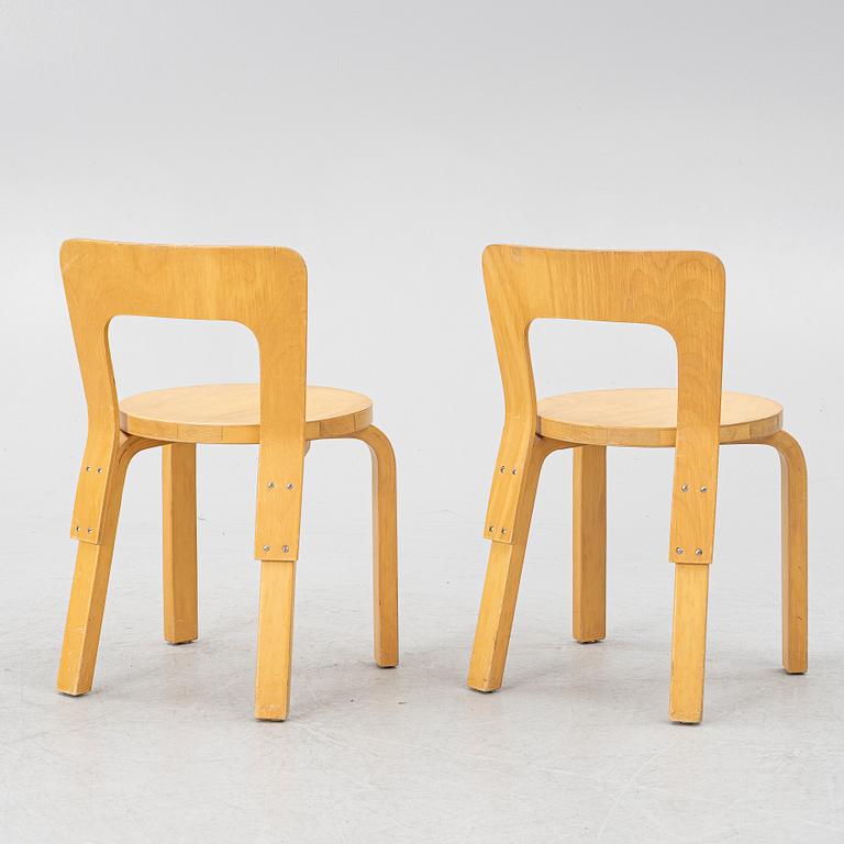 Alvar Aalto, two children's chairs, model N65, Artek, Finland.