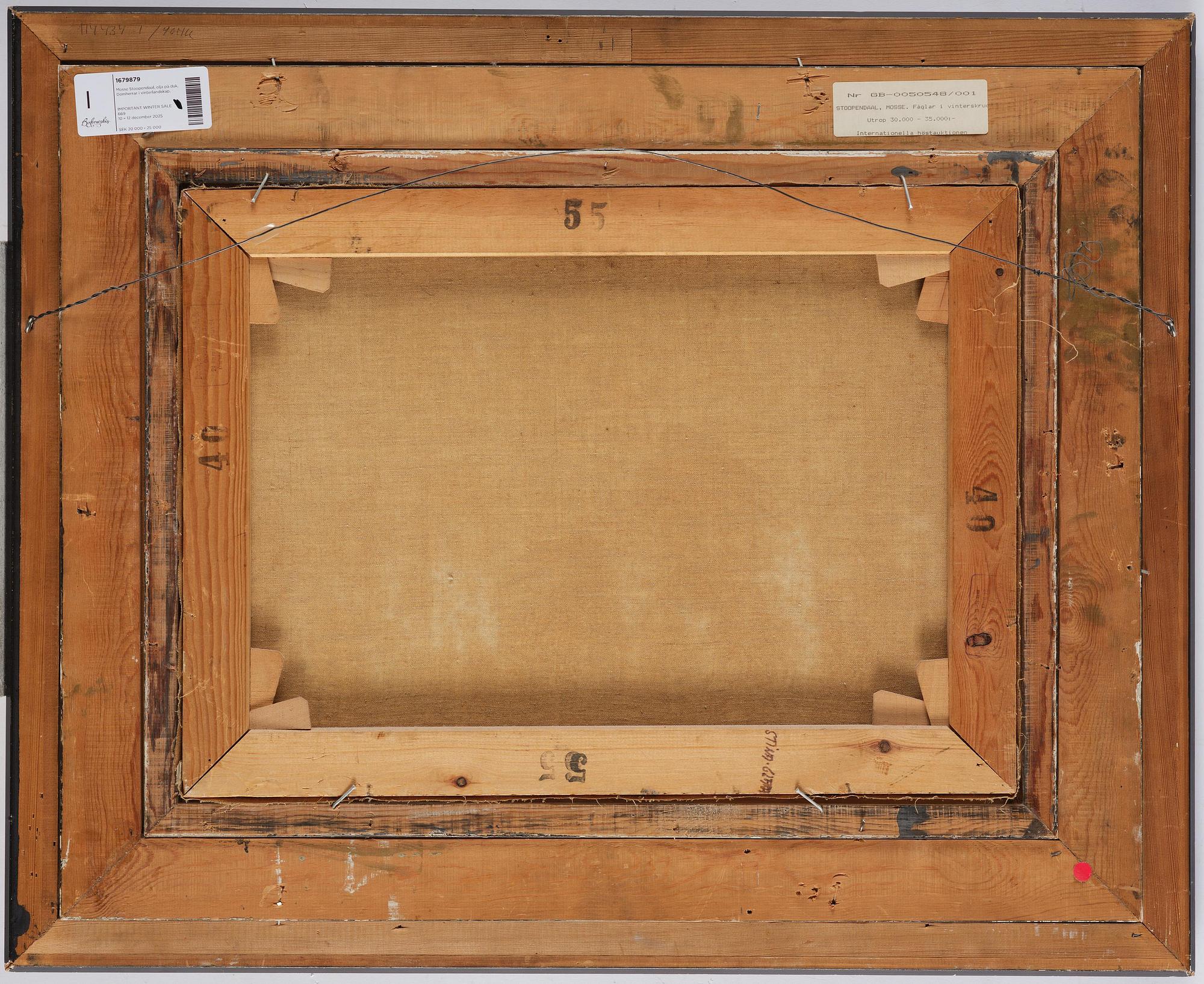 Mosse Stoopendaal, Bullfinches in a winter landscape.