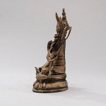 BODHISATTVA, delvis förnicklad mässing, 1900-tal.