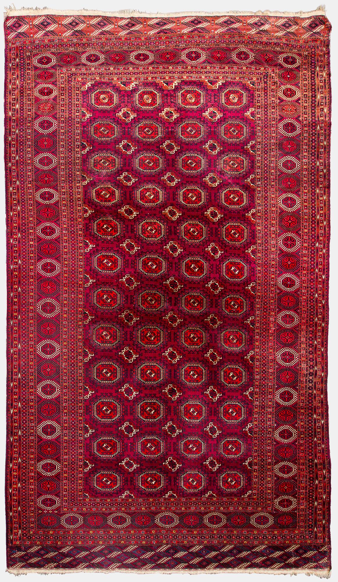 Matto, Turkmen, antiikki, n. 397x233 cm.