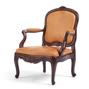 A Swedish Rococo armchair by J Mansnerus master 1756-79.